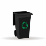 Black recycling rubbish bin