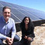 Mayor Hill-Lewis and Alderman Limberg infront of a solar panel
