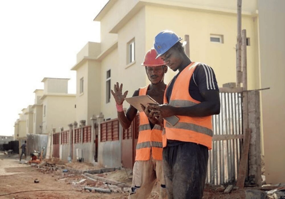 SAICE municipal engineers outside a construction site