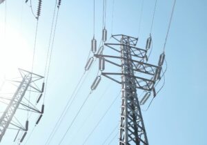 electricity powerlines from below