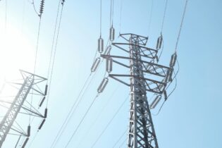 electricity powerlines from below