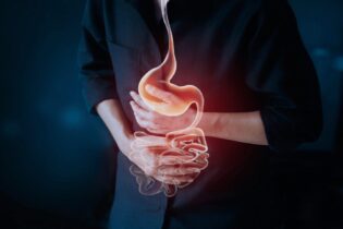 gastrointestinal illness focused on a stomach of a man