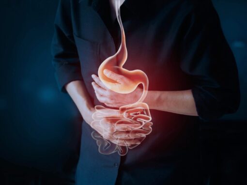 gastrointestinal illness focused on a stomach of a man