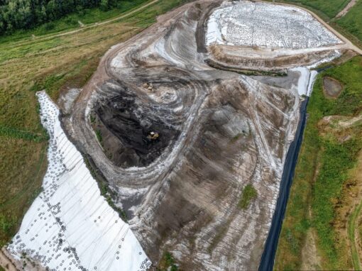 geomembranes covering excavated land