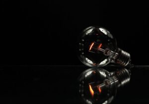 image of a light bulb against a black background