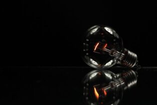 image of a light bulb against a black background