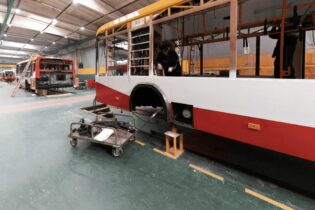 public bus being fixed