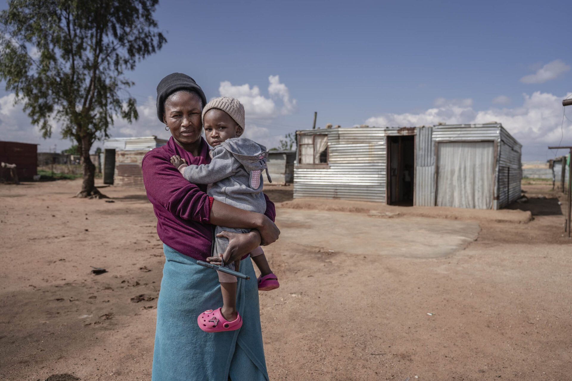 Agnes Maropeng has lived in a corrugated iron shack for over 35 years in the informal settlement of Skierlek.